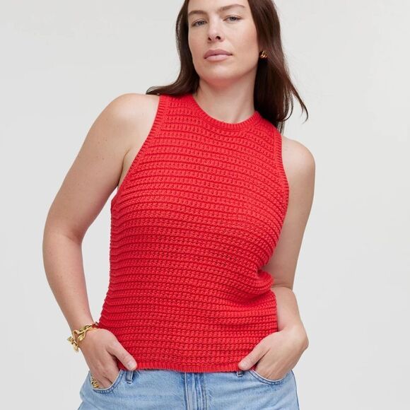 Madewell Crochet-Knit Crewneck Sweater Tank - Picture 1 of 7
